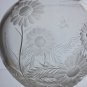 Hand cut glass rose bowl, Butterfly and floral