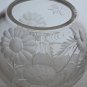 Hand cut glass rose bowl, Butterfly and floral