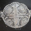 ABP cut glass 2 handled divided dish American brilliant period 1886 -1915 bob58