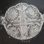ABP cut glass 2 handled divided dish American brilliant period 1886 -1915 bob58