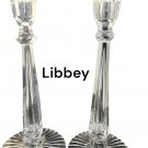 Signed Libbey Pair Candlesticks American Brilliant Period hand Cut Glass Antique