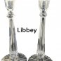 Signed Libbey Pair Candlesticks American Brilliant Period hand Cut Glass Antique