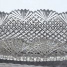 American Brilliant Period Cut Glass oval celery tray strawberry diamond fan