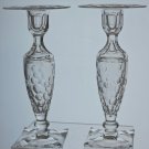 Pair of hand Cut Glass candle sticks Antique Pair of hand Cut Glass candle sticks Antique