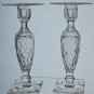 Pair of hand Cut Glass candle sticks Antique