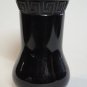 L.E Smith Glass black vase Greek key.