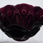 L.E Smith Glass Amethyst ruffled edge Quintec bowl