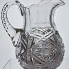 American Brilliant Period Cut Glass Pitcher Antique AT535