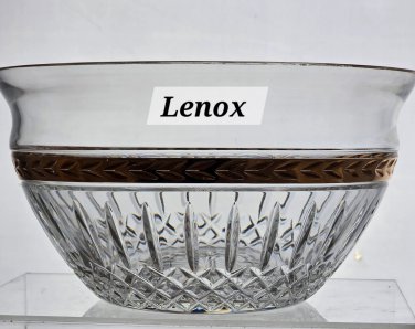 Signed Lenox Majestic laurel gold bowl Crystal Made in USA.