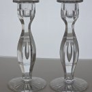 Pair of hand Cut Glass candle sticks Antique Bob28 Pair of hand Cut Glass candle sticks Antique Bob28