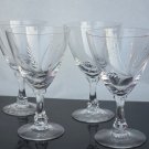 4 Signed Fostoria goblets glass Wheat pattern Hand cut Crystal