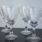 4 Signed Fostoria goblets glass Wheat pattern Hand cut Crystal