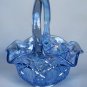 L.E Smith Glass iridescent blue basket