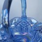 L.E Smith Glass iridescent blue basket