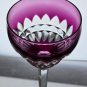 SIGNED Val st Lambert Amethyst Hand Cut to clear wine glass
