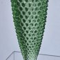 2 .L.E Smith Glass green HOBNAIL bud vase