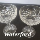 Pair Signed Waterford Hand Cut glass Powerscourt dessert champagne