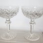 Pair Signed Waterford Hand Cut glass Powerscourt dessert champagne