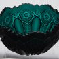 L.E Smith Glass dark green Quintec bowl