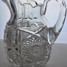 Signed Clark cut glass pitcher American brilliant blown blank Bob6
