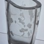 Copper wheel engraved glass oval vase