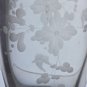 Copper wheel engraved glass oval vase