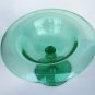 Green glass compote Glows