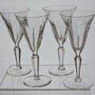 4 Signed Hand Cut Glass panel wine glasses 4 Signed Hand Cut Glass panel wine glasses