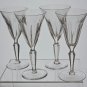 4 Signed Hand Cut Glass panel wine glasses