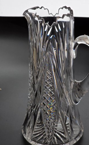 Cut glass pitcher brilliant blown blank