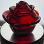 L.E Smith Glass red cabbage bowl with lid