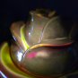 L.E Smith Glass red cabbage bowl with lid
