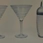 Martini and Shaker glass drink 3 piece set