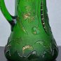 Emerald green golden crest Glass EAPG pitcher