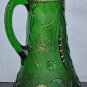 Emerald green golden crest Glass EAPG pitcher