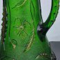 Emerald green golden crest Glass EAPG pitcher