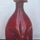 Blenko Ruby red triple pinched Glass decanter