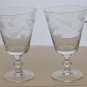 2 Hand Cut glass goblet stemware