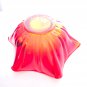 L.E Smith Glass red ruffled edge bowl