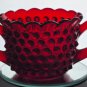 L E Smith red hobnail Glass sugar and creamer