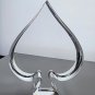 Optical clear Crystal Spade shape sculpture signed Peter ORourke