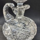 Hand Cut Glass ABP handled squat Decanter