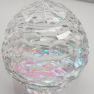 Hand cut glass honeycomb paperweight, 32% lead crystal Signed