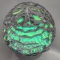 Hand cut glass honeycomb paperweight, 32% lead crystal Signed
