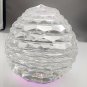 Hand cut glass honeycomb paperweight, 32% lead crystal Signed