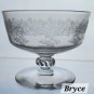 Bryce Crystal Etched floral & scrolls 942 dessert glass
