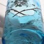 French Glass blue vase enamel painted c.1910
