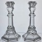 Pair Signed Tiffany Glass candle sticks USA , crystal