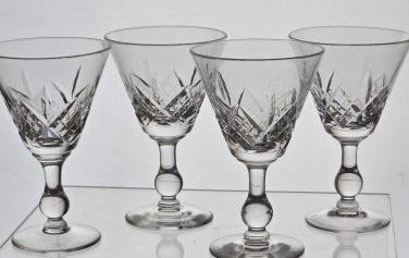 4 Signed Hand Cut Glass Sherry Glengarry Cambridge Stuart