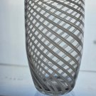 Art glass white swirl vase